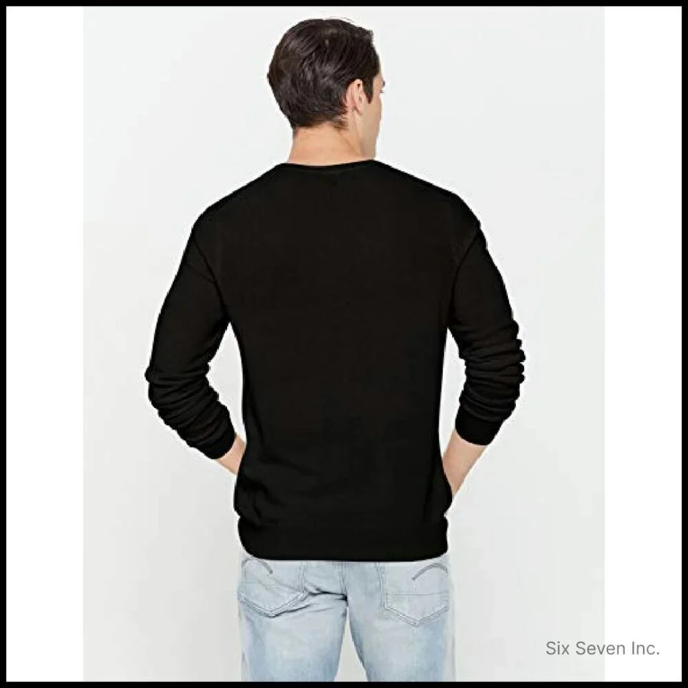 Men's Cashmere Crewneck Sweater Classic Tailored Fit Luxurious Essential